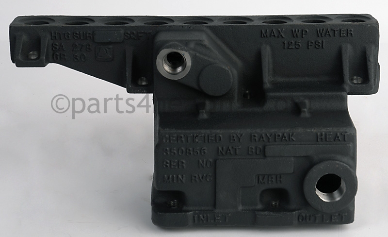 Inlet/Outlet Header ASME – Units manufactured prior to 12/2019 (Cast Iron)