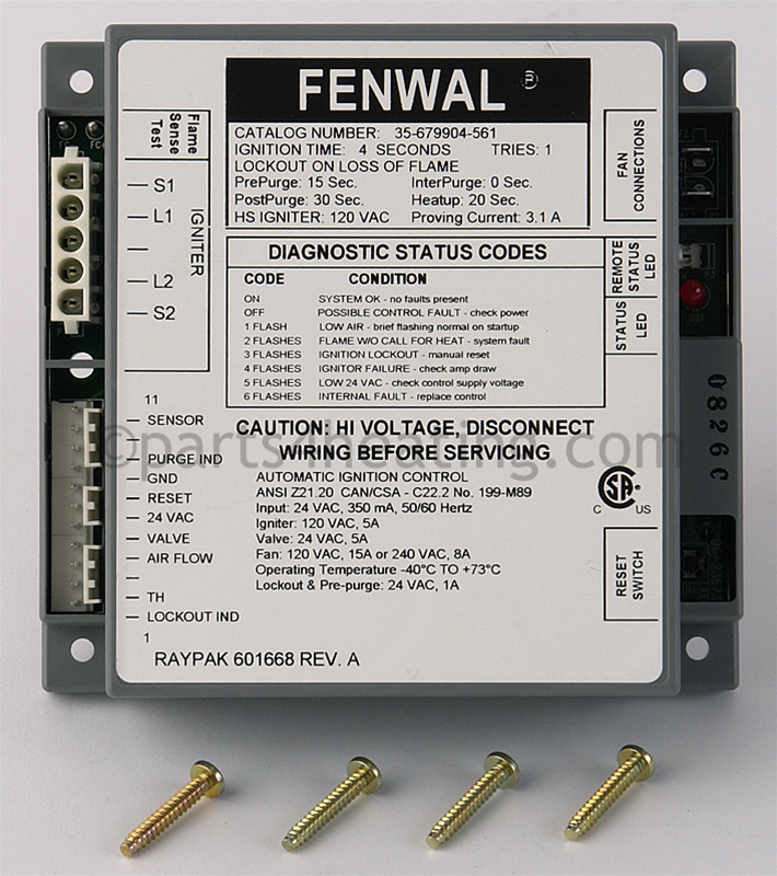 Ignition Control with Manual Reset