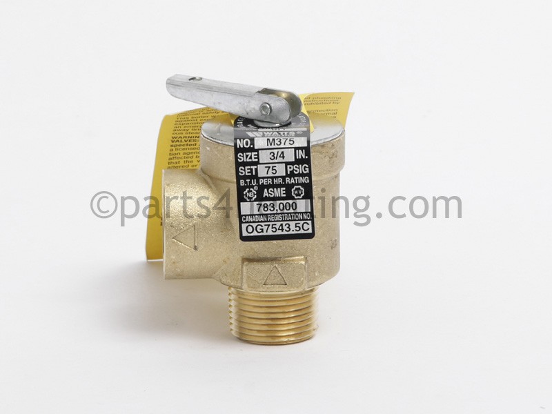 Valve, Pressure Relief 3/4 NPT 75 PSI